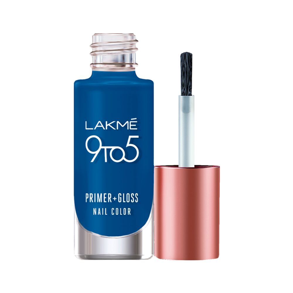 Lakme 9to5 Primer + Gloss Nail Colour Blue Ocean 6ml