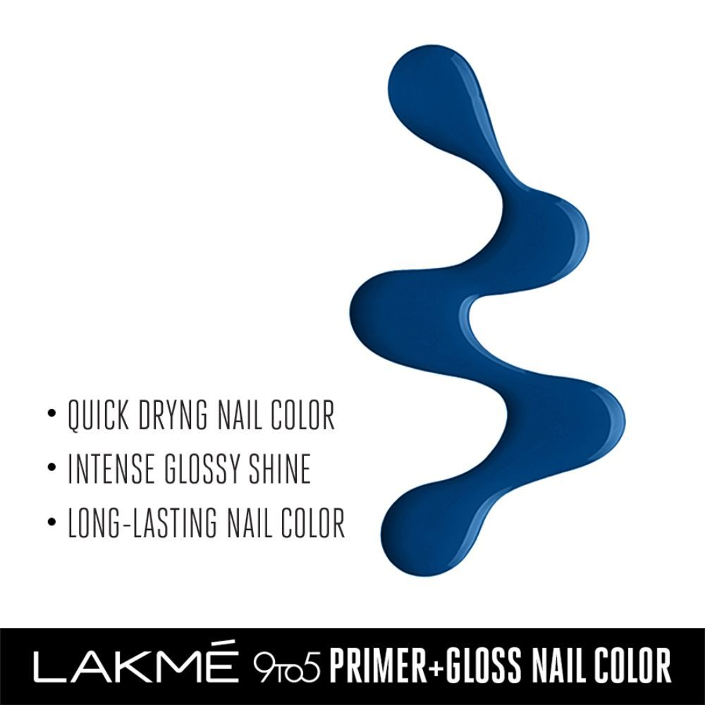 Lakme 9to5 Primer + Gloss Nail Colour Blue Ocean 6ml