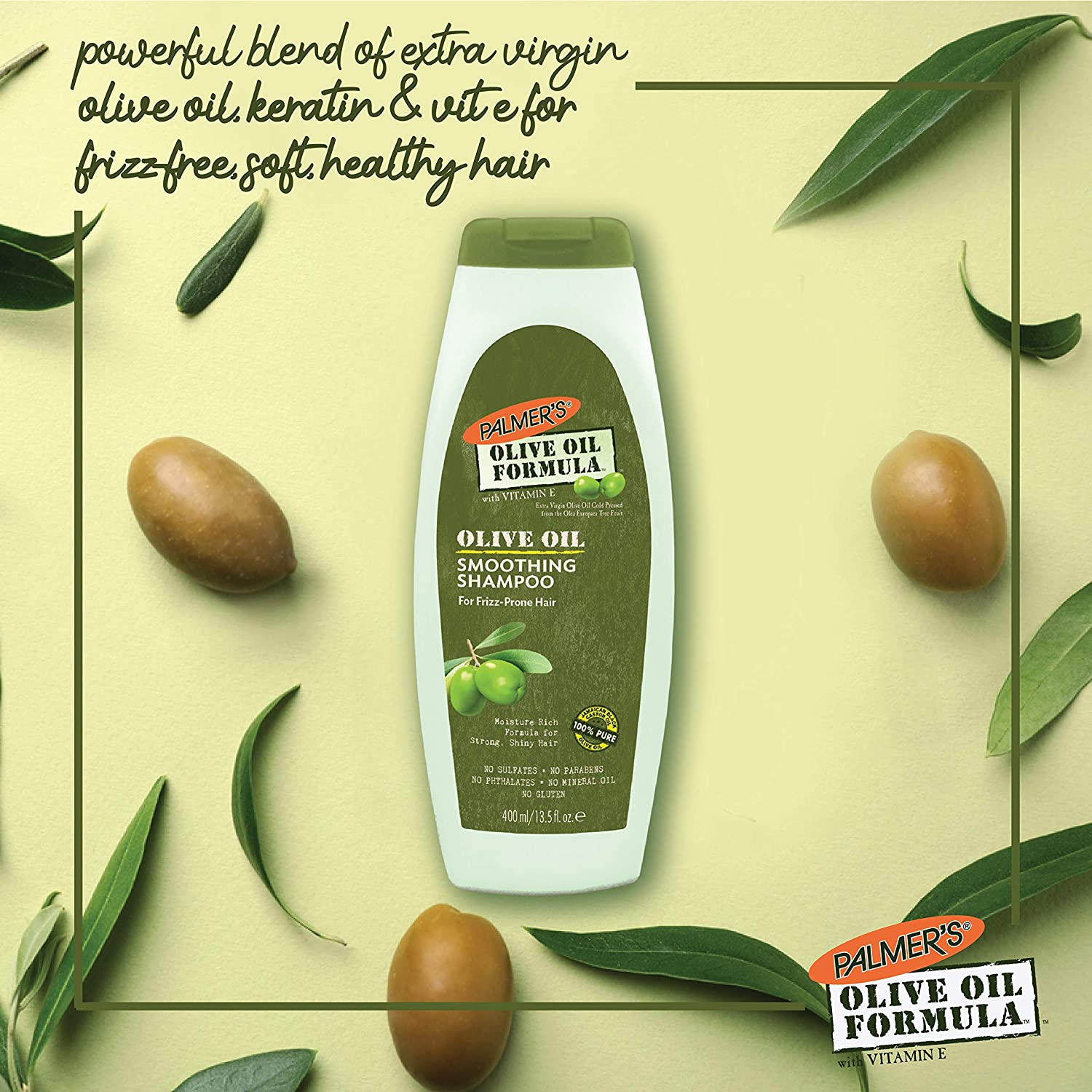 Palmer's Olive Oil Formula Smoothing Shampoo for Frizz-Prone Hair, 400ml