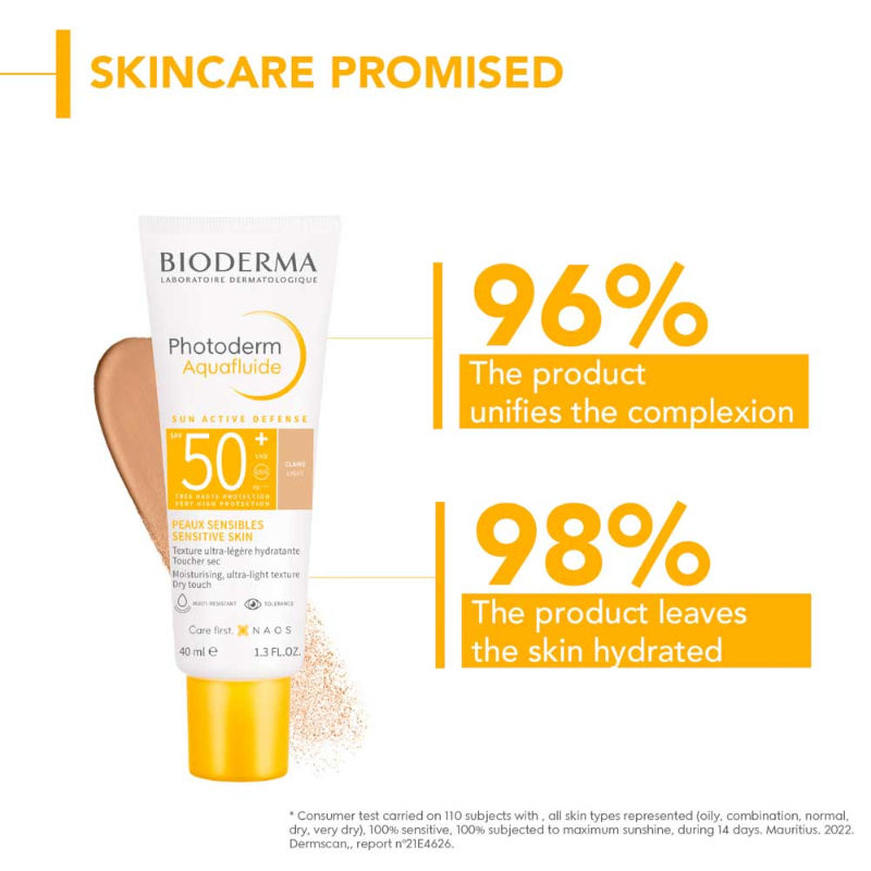 Bioderma Photoderm Aquafluide Sunscreen SPF 50+ Claire - Sun Active Defense - 40ml