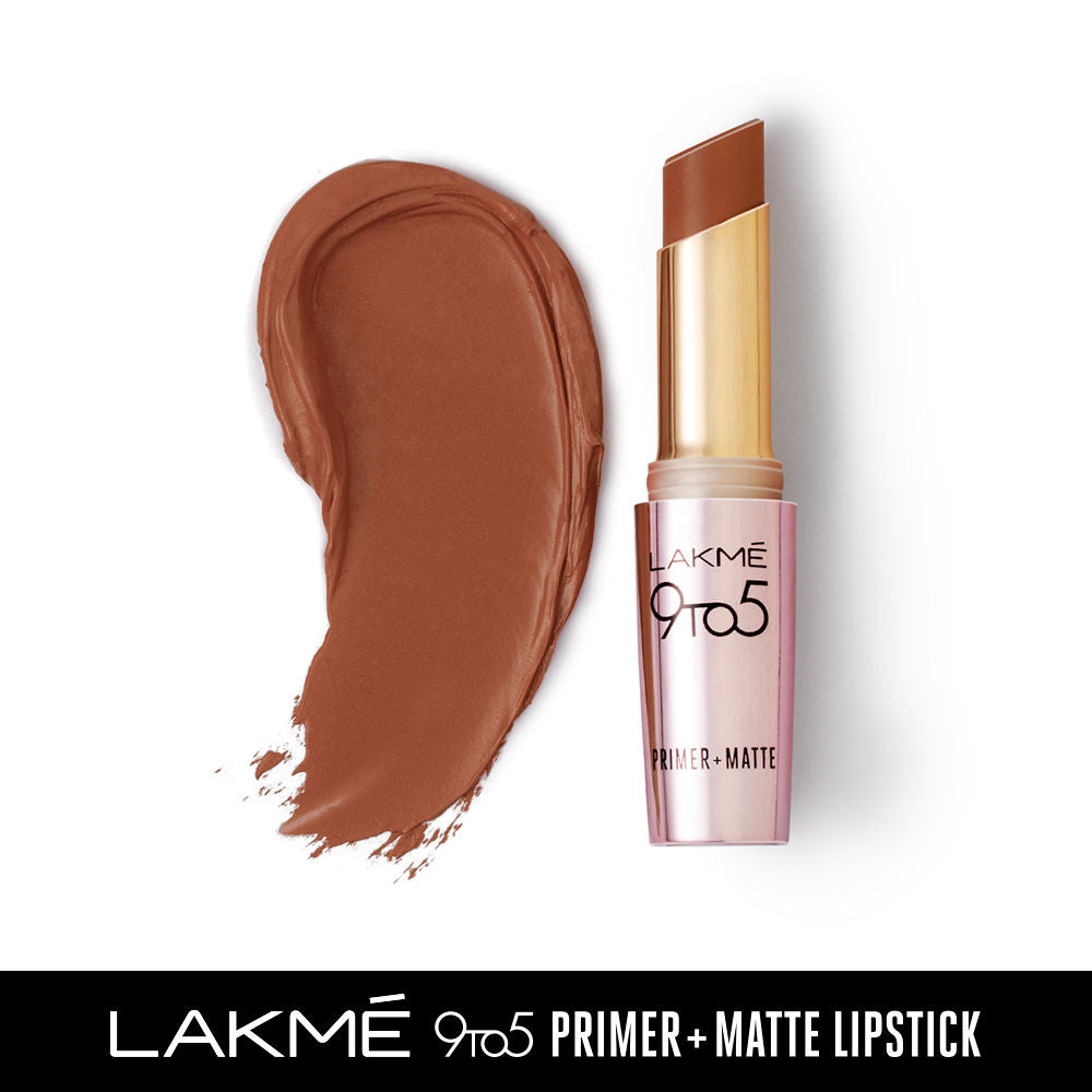 Lakme 9to5 Primer + Matte Lip Color MB4 Rustic Brown