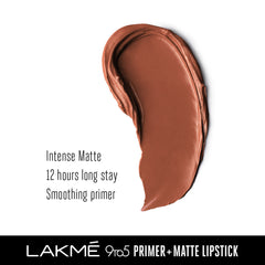 Lakme 9to5 Primer + Matte Lip Color MB4 Rustic Brown