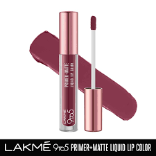 Lakme 9to5 Primer + Matte Liquid Lip Color - MM1 Edgymauve 4.2ml