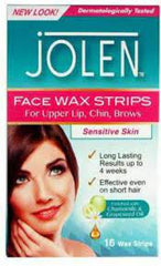 Jolen Face Wax Strips Sensitive Skin 16 Wax Strips