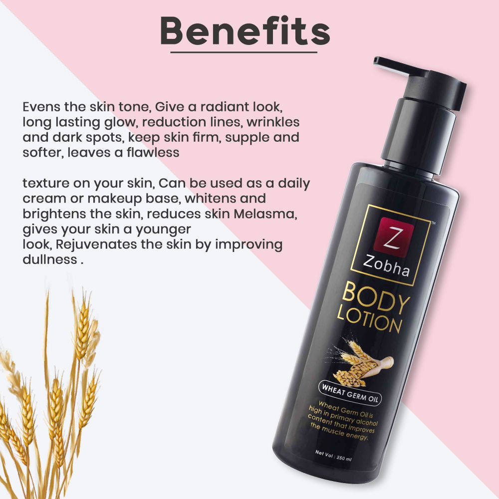 Zobha Body Lotion With Pure Wheat Germ Oil - 250ml