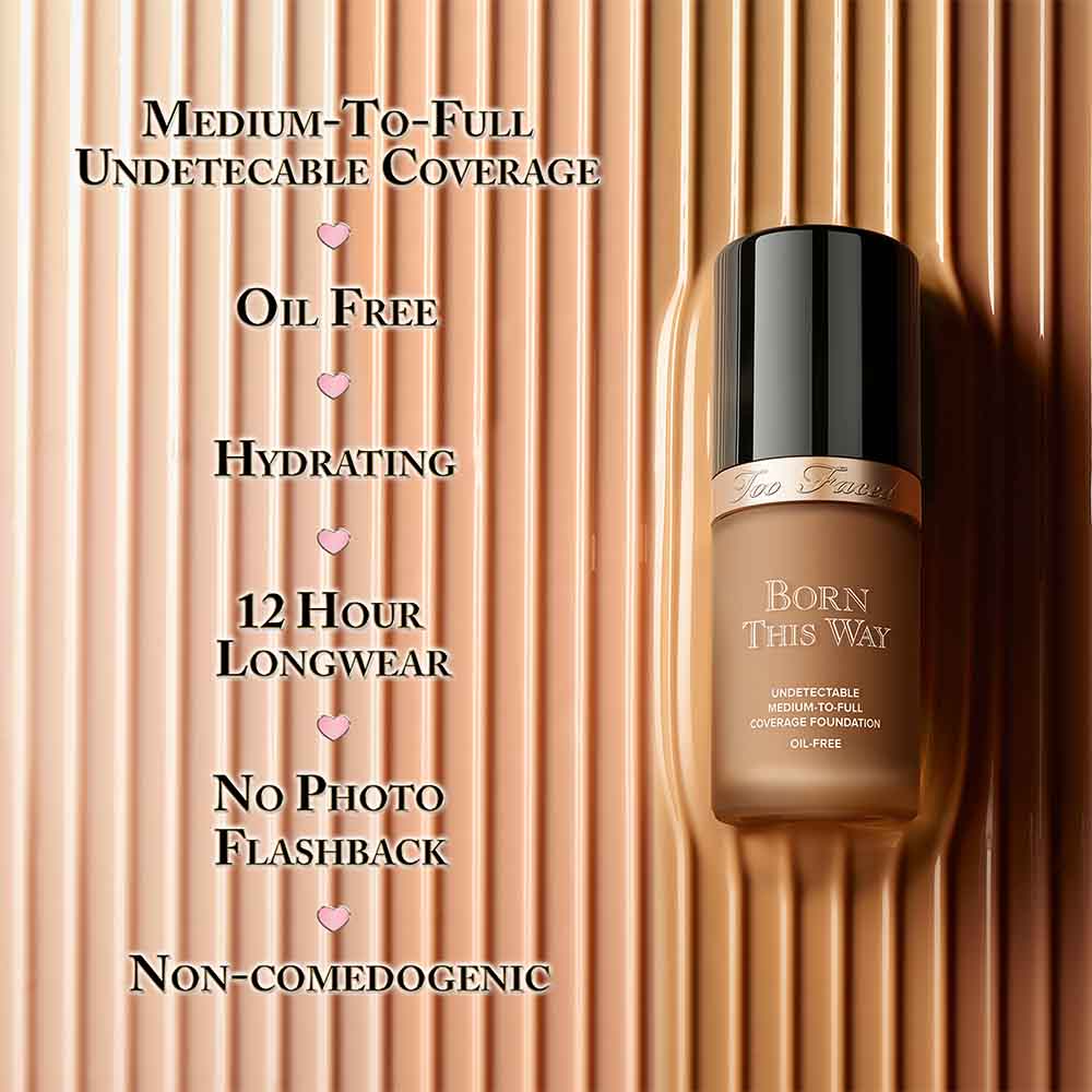 Too Faced Born This Way Flawless Coverage Natural Finish Foundation (Warm Beige)- 30 mL