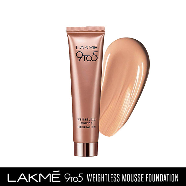 Lakme 9 to 5 Weightless Mousse Foundation 01 Rose Ivory - 25g