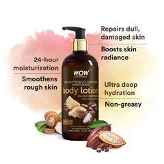 Wow skin science shea butter and cocoa butter moisturizing body lotion - 400ml